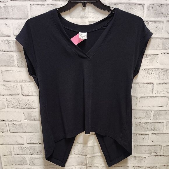 Athleta Gray Asymmetrical Cap Sleeve Tee - Picture 1 of 3